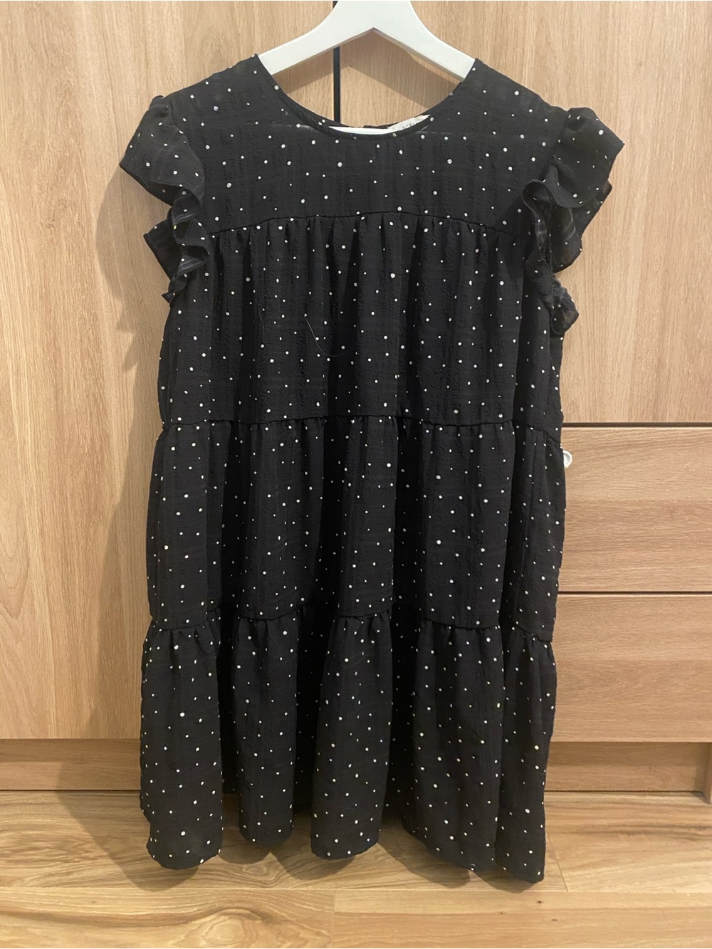 Black Polka Dot Tiered Dress